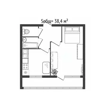 1-к кв. Брянская область, Брянск Полесская ул., 18 (38.4 м)