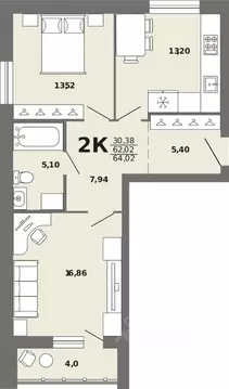 2-к кв. Алтай, Майминский район, с. Майма  (64.02 м)