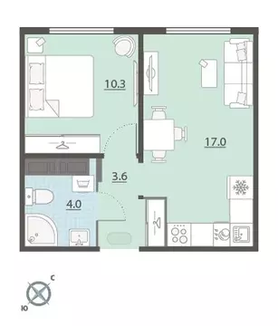 1-комнатная квартира: Екатеринбург, микрорайон Широкая Речка, жилой ...