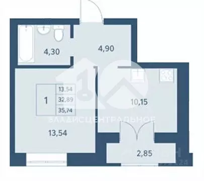 1-к кв. Новосибирская область, Новосибирск ул. Имени генерал-майора ...
