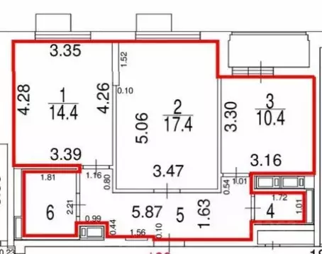 2-к кв. Москва Ташкентская ул., 14К2 (58.0 м)