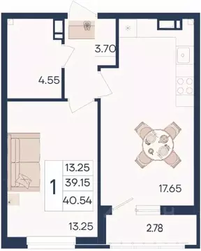 1-к кв. Краснодарский край, Краснодар  (40.54 м)