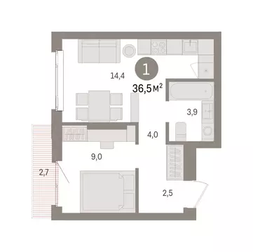 1-комнатная квартира: Екатеринбург, жилой район Сортировочный, ...