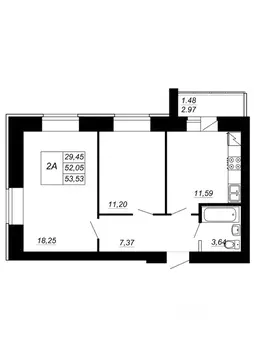 2-к кв. Татарстан, Зеленодольский район, Осиновское с/пос, с. Осиново ...