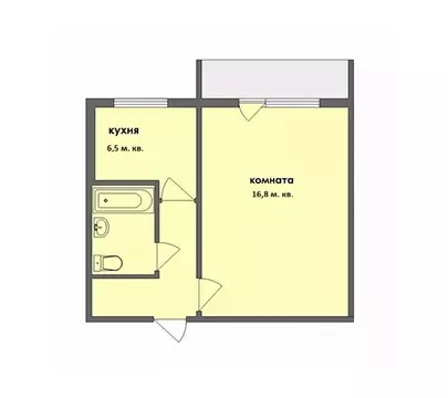 1-к кв. Свердловская область, Екатеринбург пер. Алма-Атинский, 1 (30.4 ...