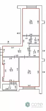 2-комнатная квартира: Гурьевск, Строительная улица, 10А (59.5 м)