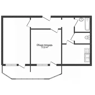 2-к кв. Брянская область, Брянск Советская ул., 101 (55.6 м)