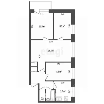 4-к кв. Ярославская область, Рыбинск Сельскохозяйственная ул., 22 ...