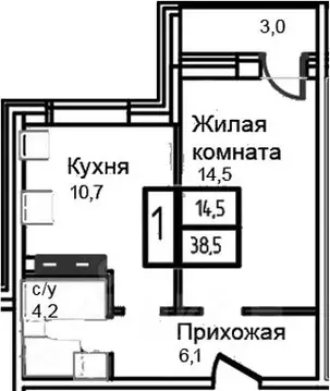 1-к кв. Москва, Москва, Троицк  (35.5 м)