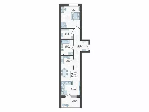 2-комнатная квартира: Сочи, микрорайон Бытха, Ясногорская улица, ...