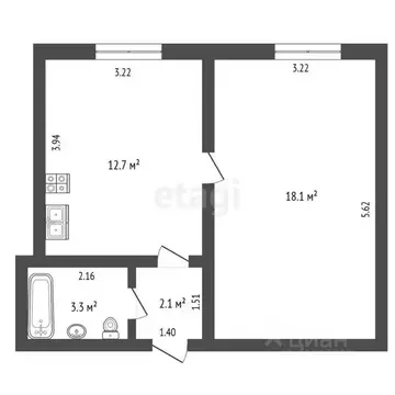 1-к кв. Мордовия, Саранск Студенческая ул., 8 (36.2 м)