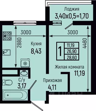 1-к кв. Краснодарский край, Туапсинский муниципальный округ, с. Небуг ...