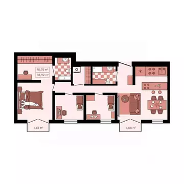 4-к кв. Приморский край, Владивосток Главная ул. (84.92 м)