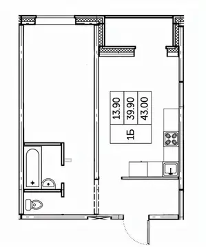 1-к кв. Чувашия, Чебоксары ул. П.В. Дементьева, поз1 (43.0 м)
