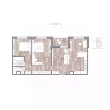 3-к кв. Хабаровский край, Хабаровск пос. Березовка, Эколенд жилой ...