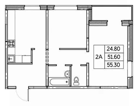 2-к кв. Чувашия, Чебоксары ул. П.В. Дементьева, поз1 (55.3 м)