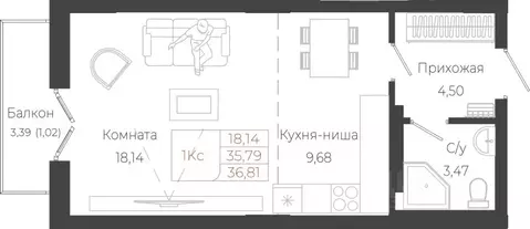 1-к кв. Алтай, Майминский район, с. Майма ул. Энергетиков (36.81 м)