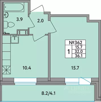 1-к кв. Ленинградская область, Всеволожский район, д. Новое Девяткино ...