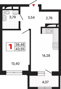 1-комнатная квартира: Екатеринбург, жилой район Втузгородок, ЖК Алиса ...
