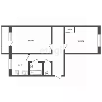 2-к кв. Забайкальский край, Чита ул. Ватутина, 25 (45.4 м)