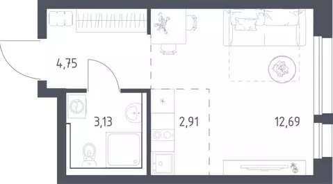 Студия Московская область, Балашиха Авиаторов мкр, ул. Колдунова, 1 ...