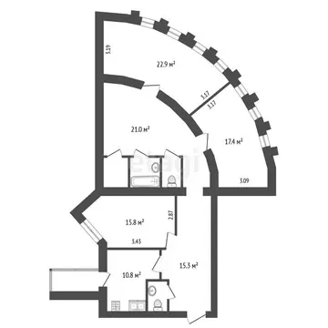 3-комнатная квартира: Ярославль, Красноборская улица, 35 (112.5 м)
