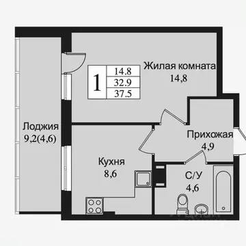 1-к кв. Ленинградская область, Всеволожск Южный мкр, ул. Крымская, 1 ...