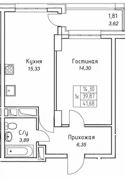 1-к кв. Саха (Якутия), Якутск 11-й кв-л,  (41.68 м)