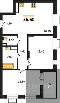 2-к кв. Воронежская область, Воронеж Ключи мкр, Ключи-клаб жилой ...