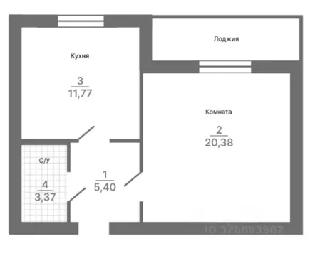 1-к кв. Ярославская область, Ярославль ул. 3-я Шоссейная, 22Б (42.88 ...