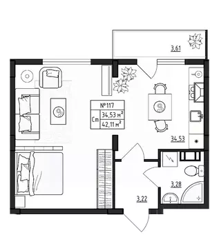 1-к кв. Ленинградская область, Гатчинский муниципальный округ, д. ...