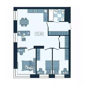 4-к кв. Приморский край, Владивосток ул. Борисенко (70.38 м)