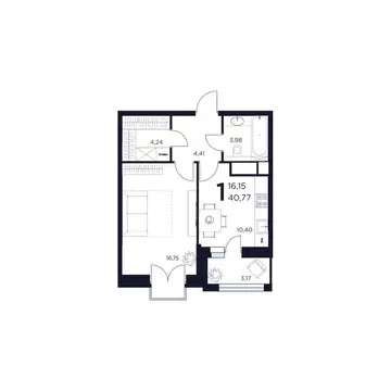 1-к кв. Московская область, Химки ул. Германа Титова, 2 (40.77 м)