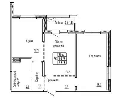 2-к кв. Новосибирская область, Новосибирск Самоцветы жилой комплекс ...