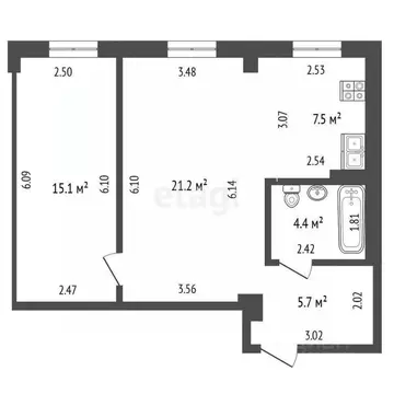2-к кв. Башкортостан, Стерлитамак ул. Гоголя, 130А (53.9 м)