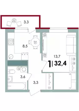 1-к кв. Тверская область, Калининский муниципальный округ, д. Батино  ...