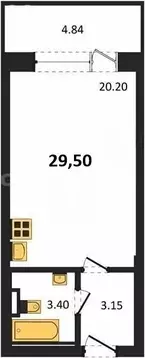 1-комнатная квартира: Севастополь, Парковая улица, 5 (29.51 м)