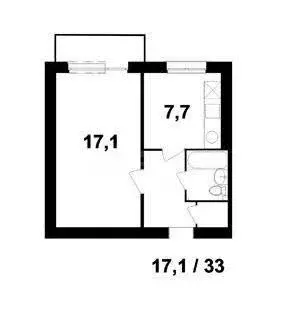 1-комнатная квартира: Кимры, Загородная улица, 21 (32 м)