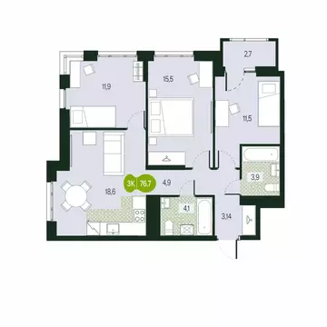 4-к кв. Забайкальский край, Чита Каштакский мкр,  (76.7 м)