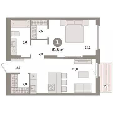 1-комнатная квартира: Екатеринбург, жилой район Сортировочный, ...