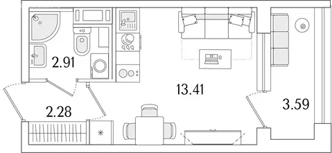 Квартира-студия: Санкт-Петербург, ЖК Аурум (20.4 м)