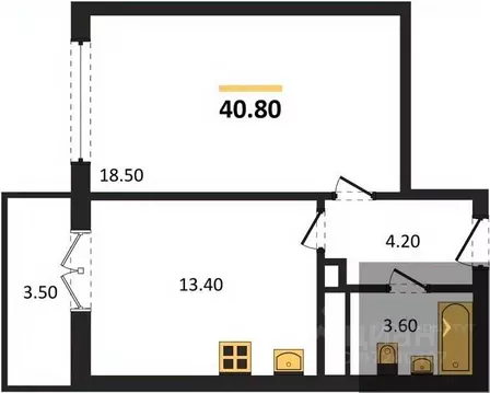 1-к кв. Воронежская область, Новоусманский район, пос. Отрадное ул. ...