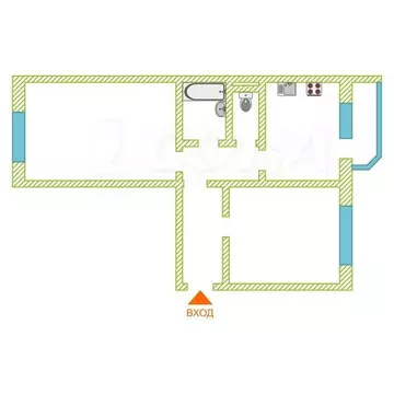 2-комнатная квартира: Тюмень, Широтная улица, 128 (56.5 м)