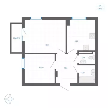 2-к кв. Челябинская область, Челябинский городской округ, пос. ...