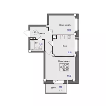 2-к кв. Псковская область, Псковский район, Завеличенская волость, д. ...