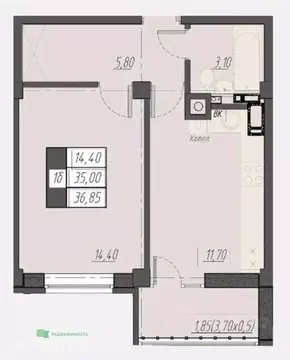 1-к кв. Ставропольский край, Пятигорск Новопятигорск мкр, Курортный ...