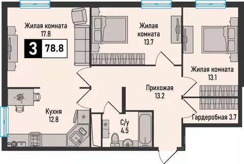 3-к кв. Ставропольский край, Железноводск городской округ, пос. ...