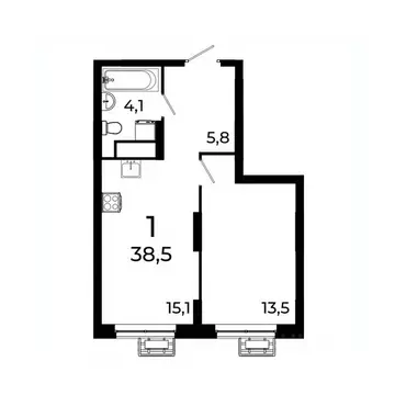 1-к кв. Нижегородская область, Нижний Новгород ул. Коперника, 15 (38.5 ...