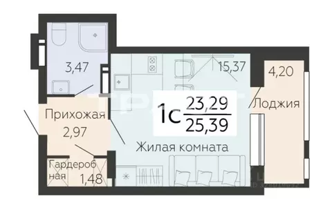 Квартира-студия: Воронеж, Ленинский проспект, 108А (23.29 м)