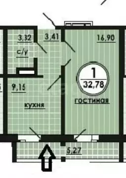 1-комнатная квартира: Челябинск, набережная Героя России С.А. Кислова, ...